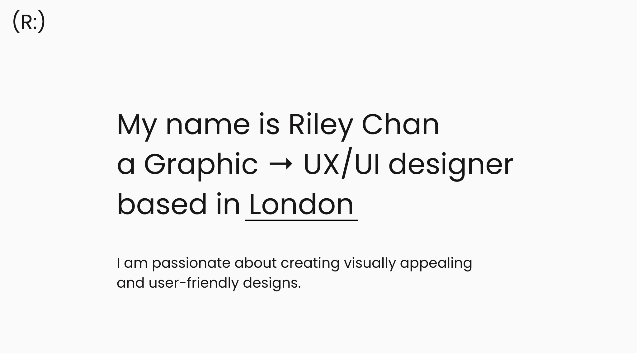 This is a GIF of a UX Design portfolio.