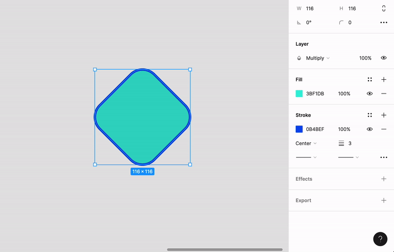This is a GIF of the Figma keyboard shortcut for swapping fill and stroke properties.