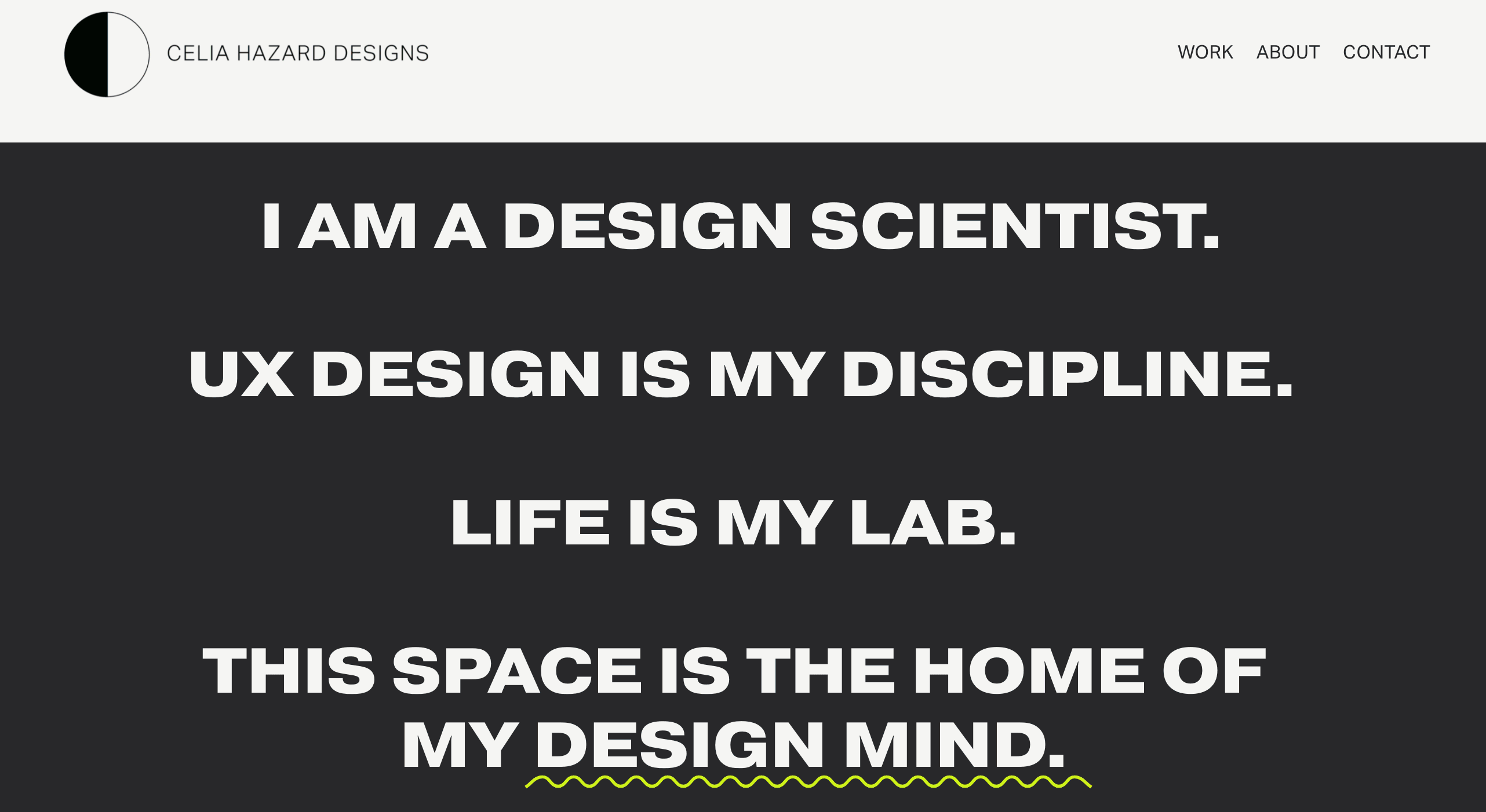 This is a GIF of a UX design portfolio.