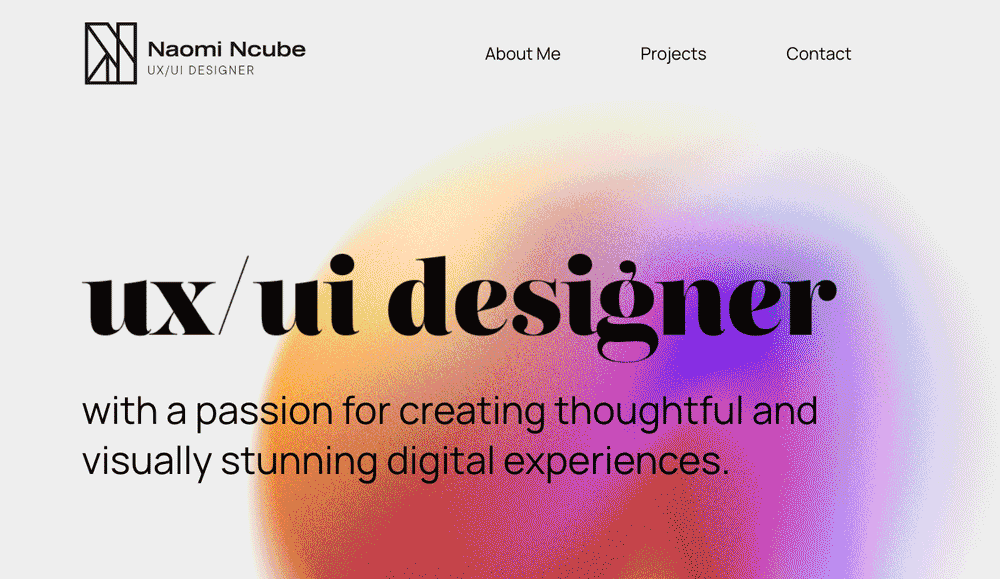 GIF of UX design portfolio.