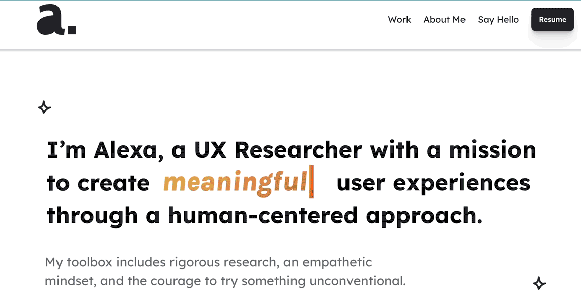 This is a GIF of a UX/UI design portfolio.