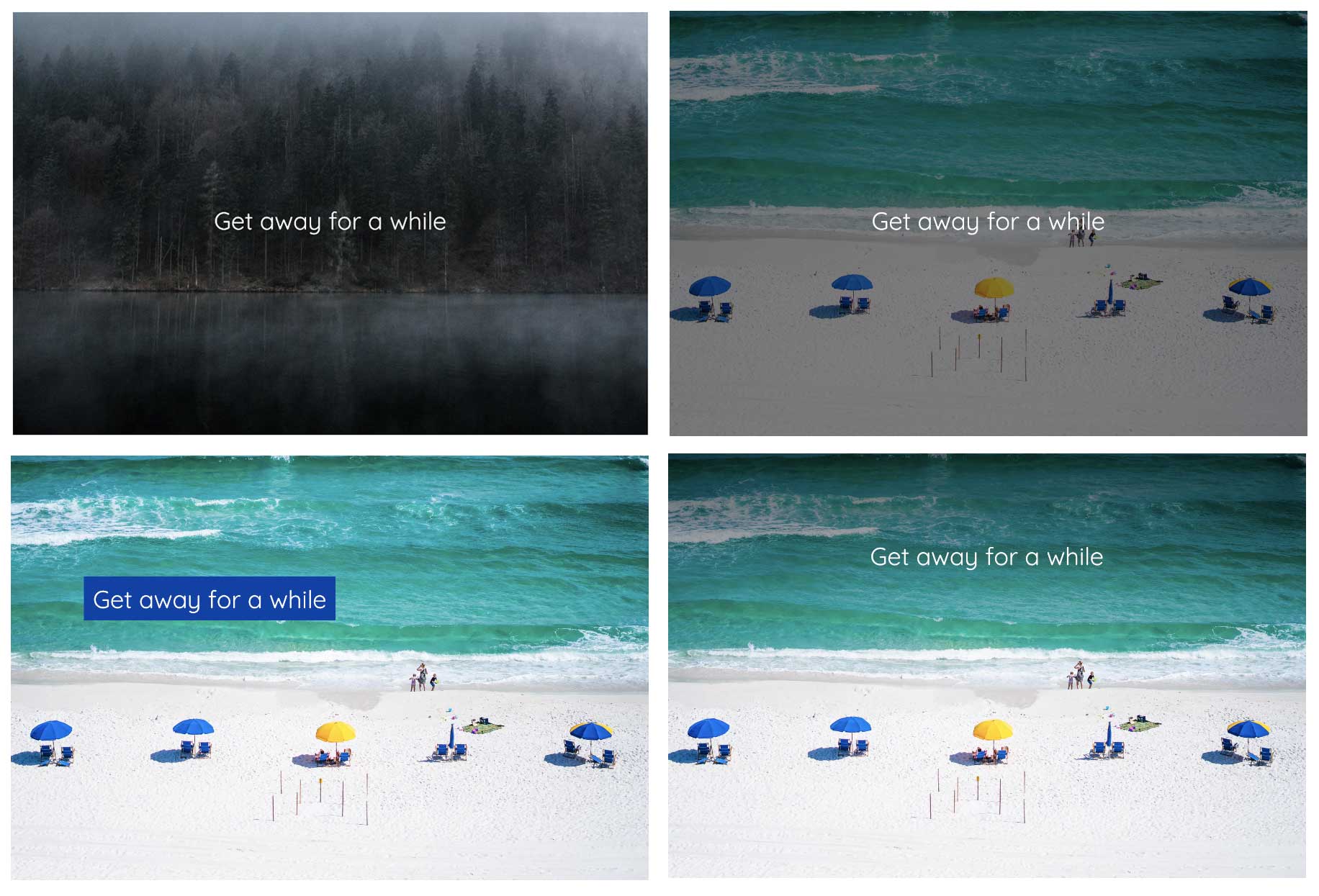 Image showcasing a UI design lesson about combining imagery and type.