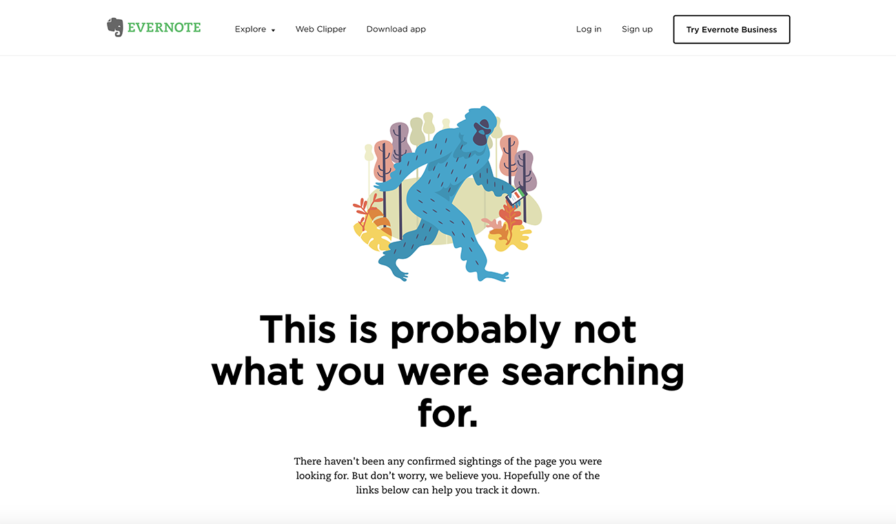 Evernote microcopy