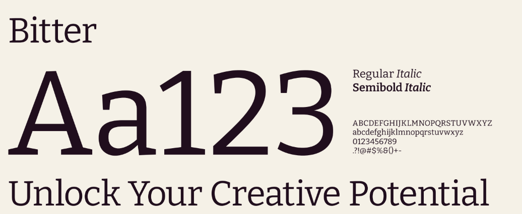Bitter typeface
